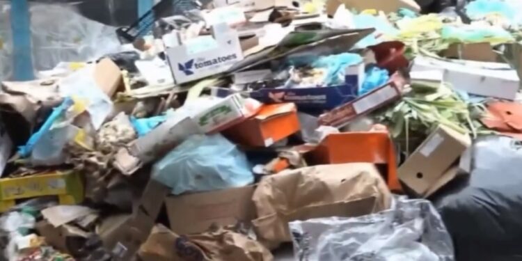 AKP shkëputi kontratën me kompaninë e pastrimit, Tregu i Gjelbër në Prishtinë mbushet me mbeturina (Pamje)