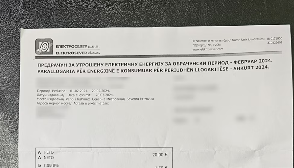 Këto janë faturat e rrymës që po iu shpërndahen qytetarëve në veri