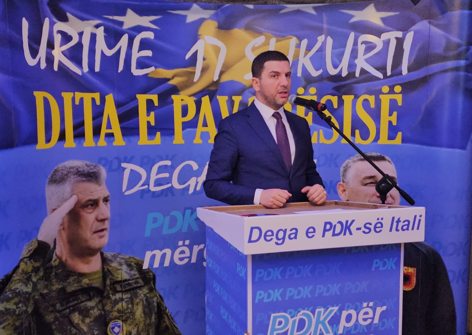 Krasniqi në Itali: Mërgatën tonë dhe origjinën e PDK-së i ka lidhur kauza për liri