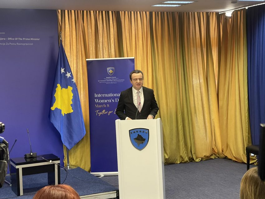 Kurti: Synimi ynë për barazi dhe drejtësi s’ka alternativë, jemi shtet demokratik e feminist