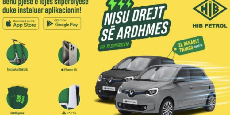 HIB me oferta të jashtëzakonshme me lansimin e aplikacionit mobil – dhuron 2 vetura elektrike dhe shumë shpërblime tjera