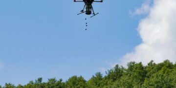 “Reuters” shkruan për një dron që lëshon toptha të vegjël me fara të pishës, në periferi të Prishtinës