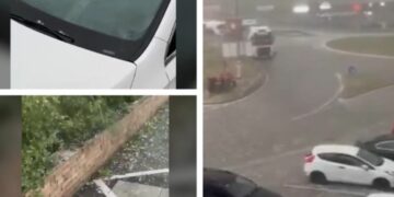 Breshëri shkakton kaos në Han të Elezit, thyhen xhamat e veturave