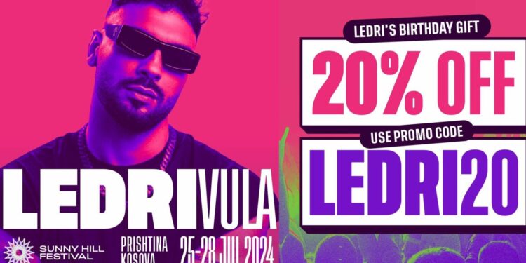 Përdor kodin LEDRI VULA -Sunny Hill liron 20% biletat e festivalit për ditëlindjen e artistit