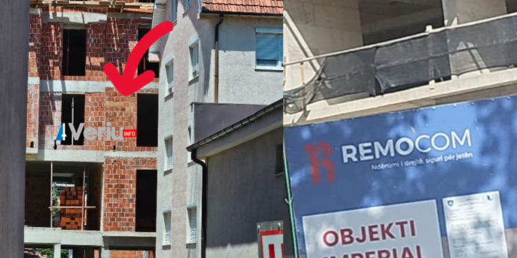 Në objektin e “Remo com” vendosen skele sa për “sy e faqe”, pjesët e hapura rrezik për punëtorët në mungesë izolimit (Foto)