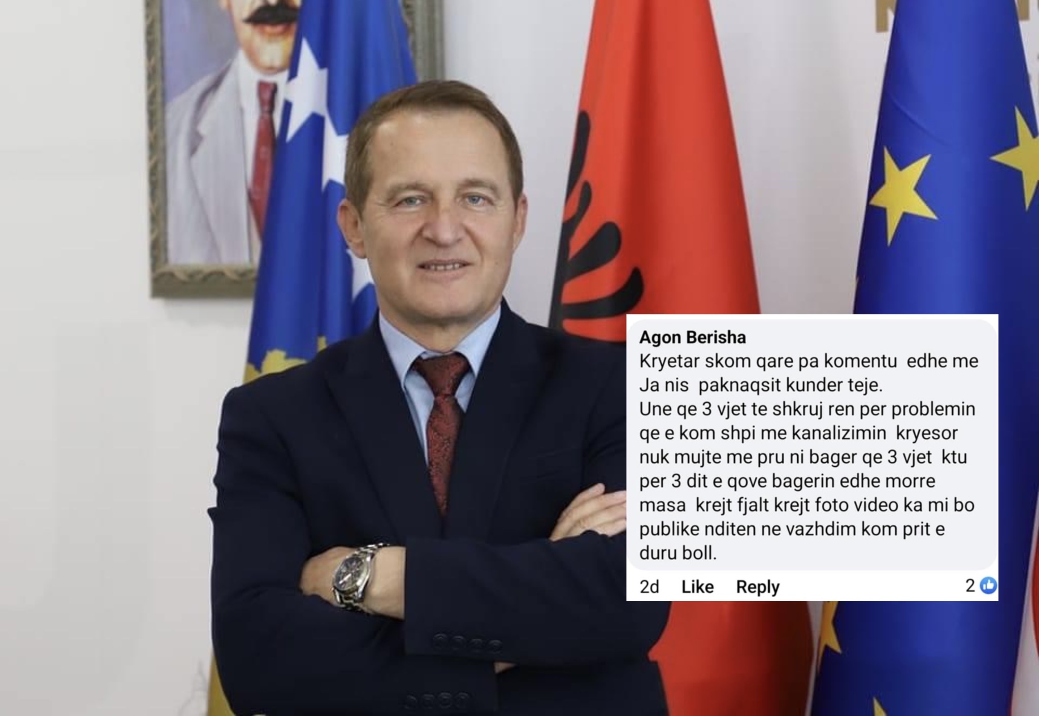 Qytetari e bën “horë” kryetarin Ferit Idrizi: Që 3 vite nuk e zgjidhet problemin e kanalizimit në lagje, boll kam prit e duru
