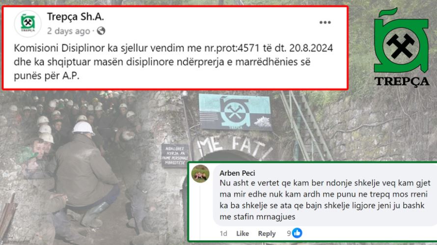 “S’është e vërtetë që bëra shkelje” komenton minatori në njoftimin për largim nga puna
