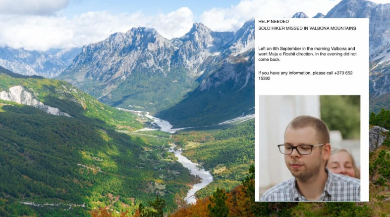 Zhduket turisti lituanez në Alpet Shqiptare, kërkimet po përqendrohen në shtegun Valbonë – Theth