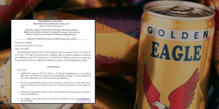 Problemet me ambalazhuesit- Gjoba e ndërprerje pune, Inspektorati i ministrisë e dënoi për tri vite rresht Frutex/Golden Eagle-n për leje ujore