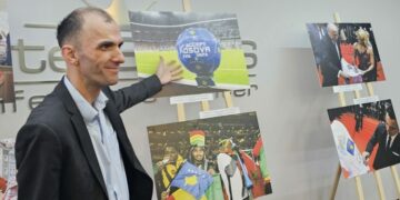 Ekspozita “Lobimi përmes sportit”, Blerim Uka shfaq sfidat drejt antarësimit të Kosovës në UEFA dhe FIFA