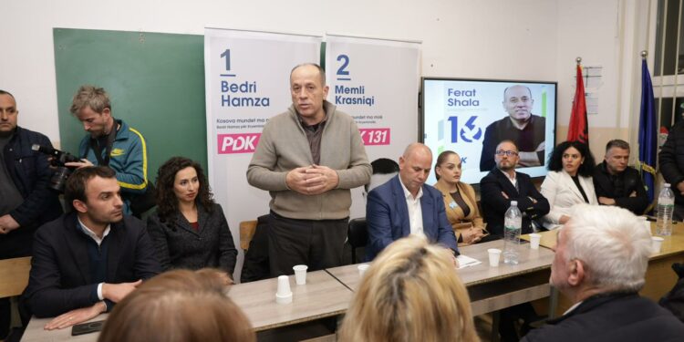 16-shi i PDK-së, Ferat Shala pritet me entuziazëm nga banorët e fshatit Fushicë e Ulët