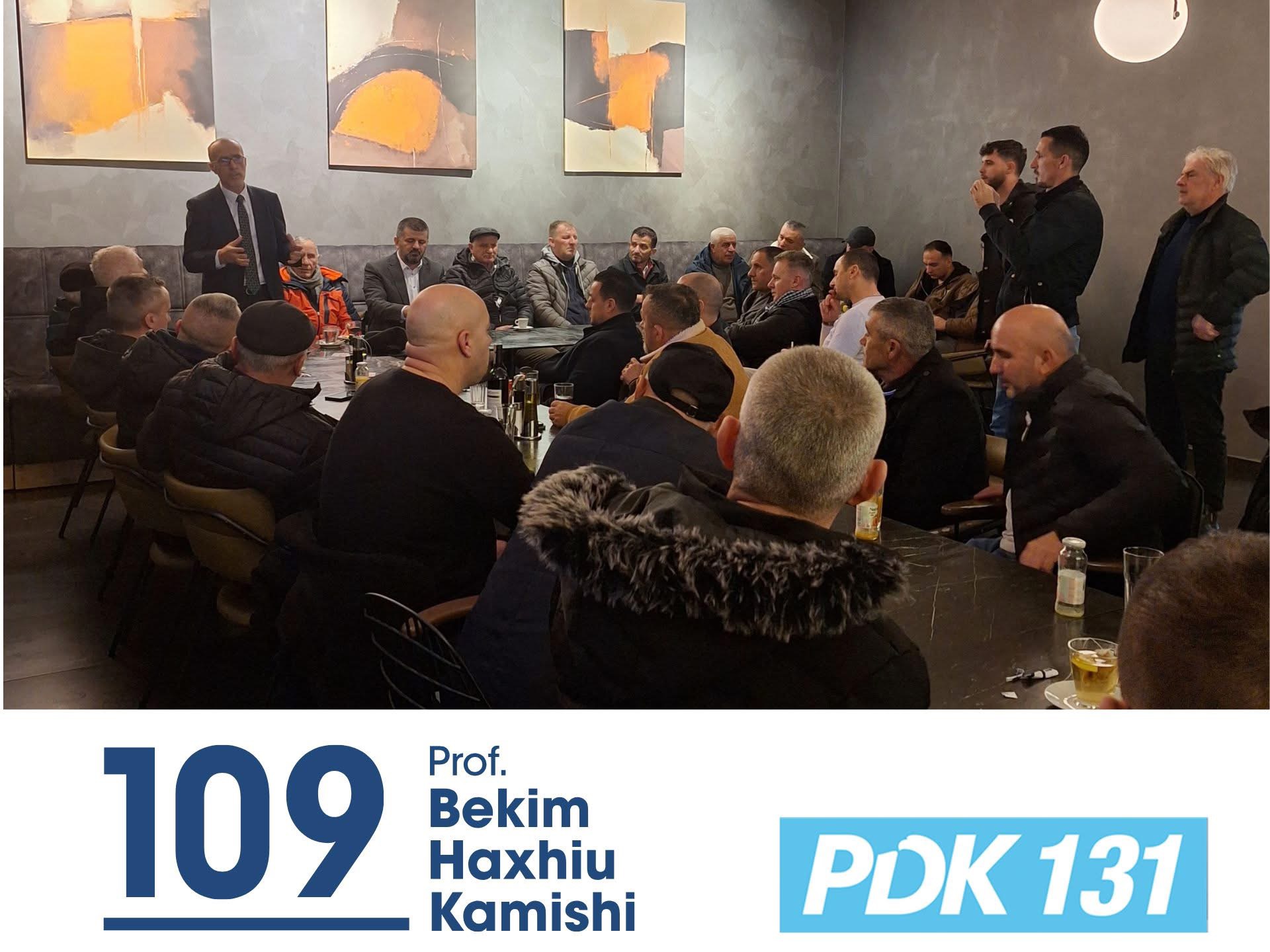 109-shi i PDK-së, Bekim Haxhiu, me pritje madhështore nga veteranë dhe qytetarë të Fushë Kosovës