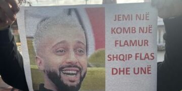 “Shqip flas dhe unë” – Stresi publikon fotografi nga pankartat në protestën e organizuar për Gjestin
