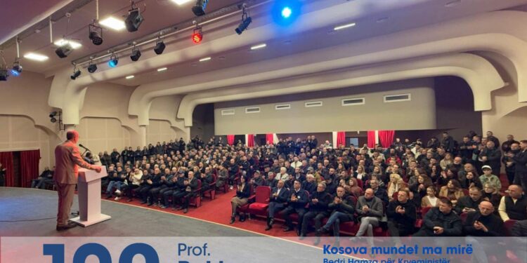 Nuk është tubim i një partie, por i kandidatit të PDK-së: Bekim Haxhiu merr mbështetje të fuqishme në Mitrovicë