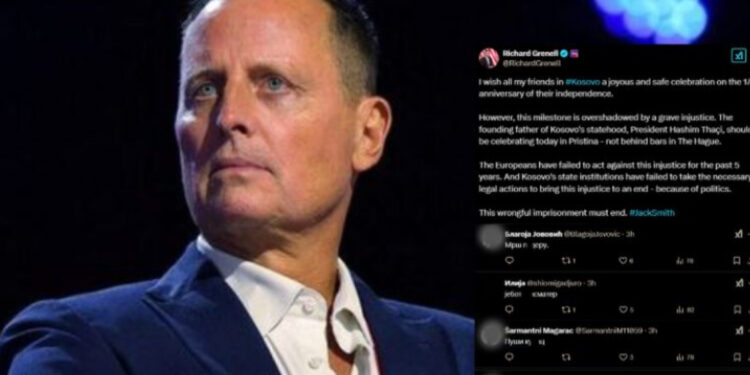 Grenell ofendohet rëndë nga serbët pasi uroi Pavarësinë e Kosovës dhe e quajti Thaçin “atë themeltar”