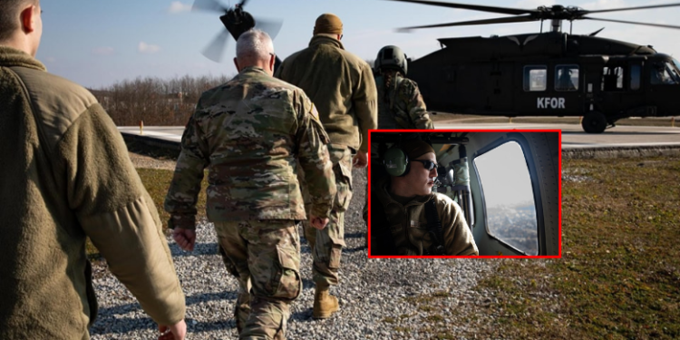 KFOR-i amerikan patrullon nga ajri përgjatë kufirit në veri të Kosovës