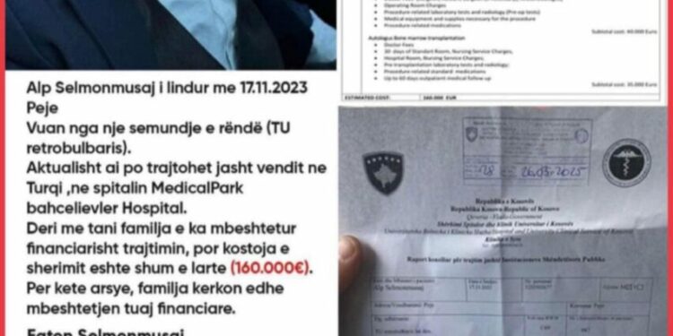 Dy vjeçari nga Peja ka nevojë për ndihmë, kërkohen 160 mijë euro për shërim jashtë vendit