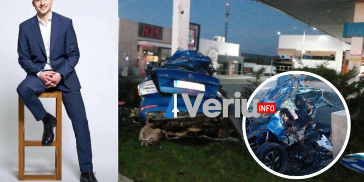 E shkatërruar plotësisht: Kështu duket vetura e 30 vjeçarit që humbi jetën sot në rrugën Prishtinë – Ferizaj (Foto)