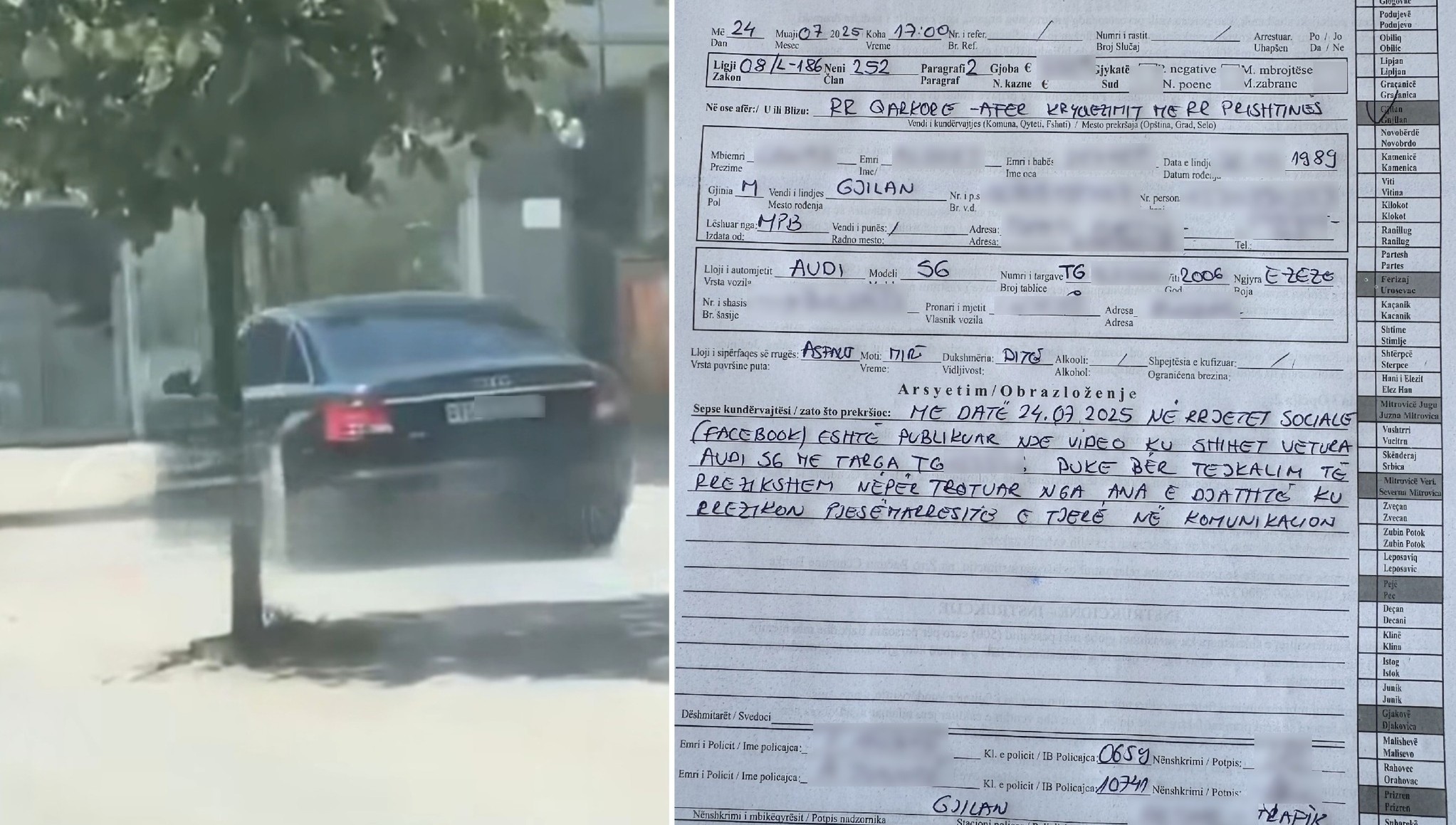 Gjobitet mërgimtari që kreu tejkalim në trotuar, njoftohen edhe autoritetet zvicerane