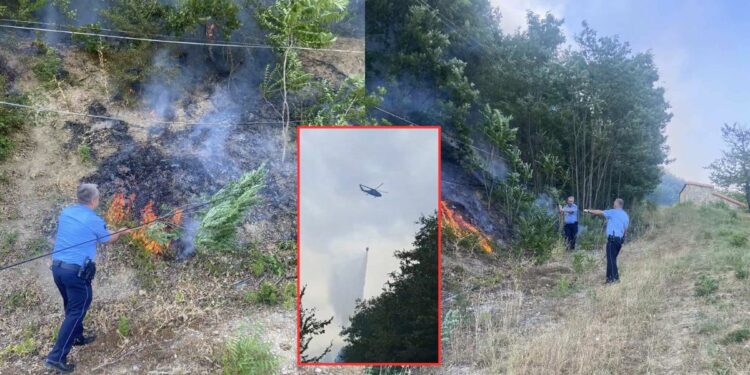 Zjarr i madh afër Manastirit të Deviçit, lokalizohet me ndihmën e NJSO-së dhe KFOR-it