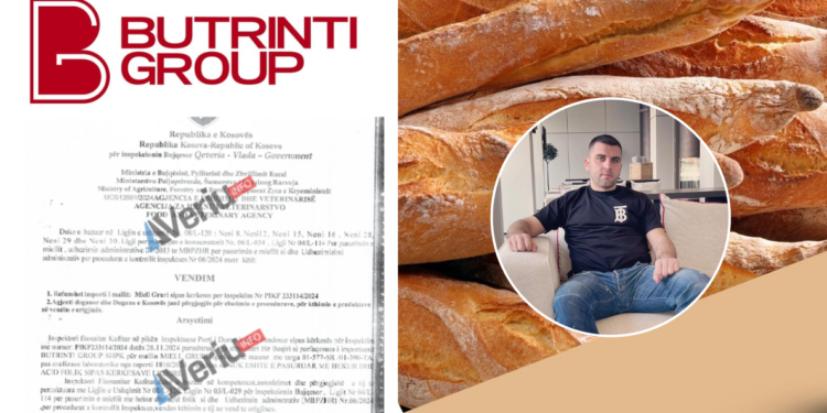 Kompanisë “Butrinti Group” iu refuzua futja në Kosovë e 24 tonë miell, ishte jashtë standardeve për përdorim (Dokument)