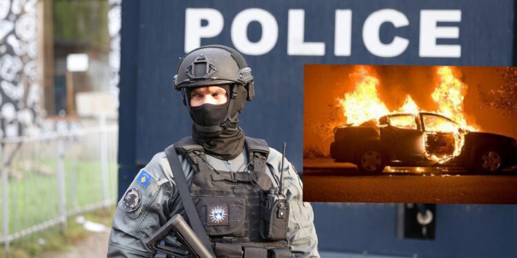 Digjet një veturë në Zveçan