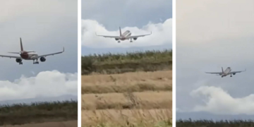 VIDEO/Fluturimi dramatik nga Gjeneva, aeroplani tenton të ulet në Sllatinë por e pengon era e fortë