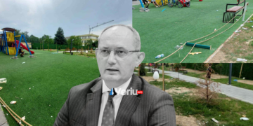 Puna ‘shkel e shko’ e Agim Aliut, parku i përuruar në prag të fushatës i mbushur me mbeturina e i dëmtuar (FOTO)