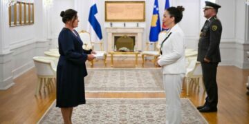 Osmani pranoi letrat kredenciale nga ambasadorja e re e Finlandës në Kosovë
