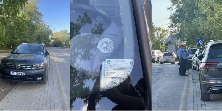 Skandaloze: Policia me dënime për të gjitha veturat e parkuara në vend të ndaluar afër stadiumit në Prishtinë, por jo edhe nënkolonelin e Policisë (VIDEO/FOTO)