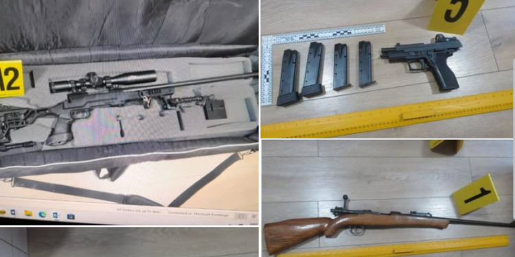Operacion në Mitrovicë: Policia sekuestron arsenal armësh, i dyshuari arrestohet për dhunë në familje