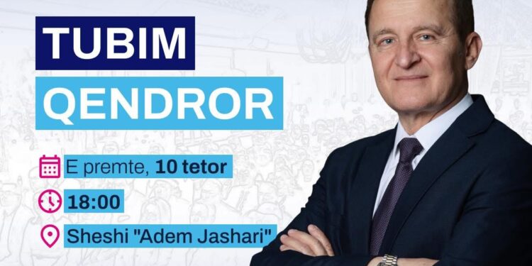 Ferit Idrizi fton qytetarët në tubimin përmbyllës të fushatës për nesër në sheshin “Adem Jashari”