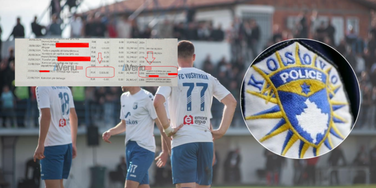 Skandal: Ku shkuan mijëra të tërhequra ‘kesh’ nga llogaria e FC Vushtrria si “pagesë për policinë”? Policia mohon të kenë pranuar para kesh (Dokument)