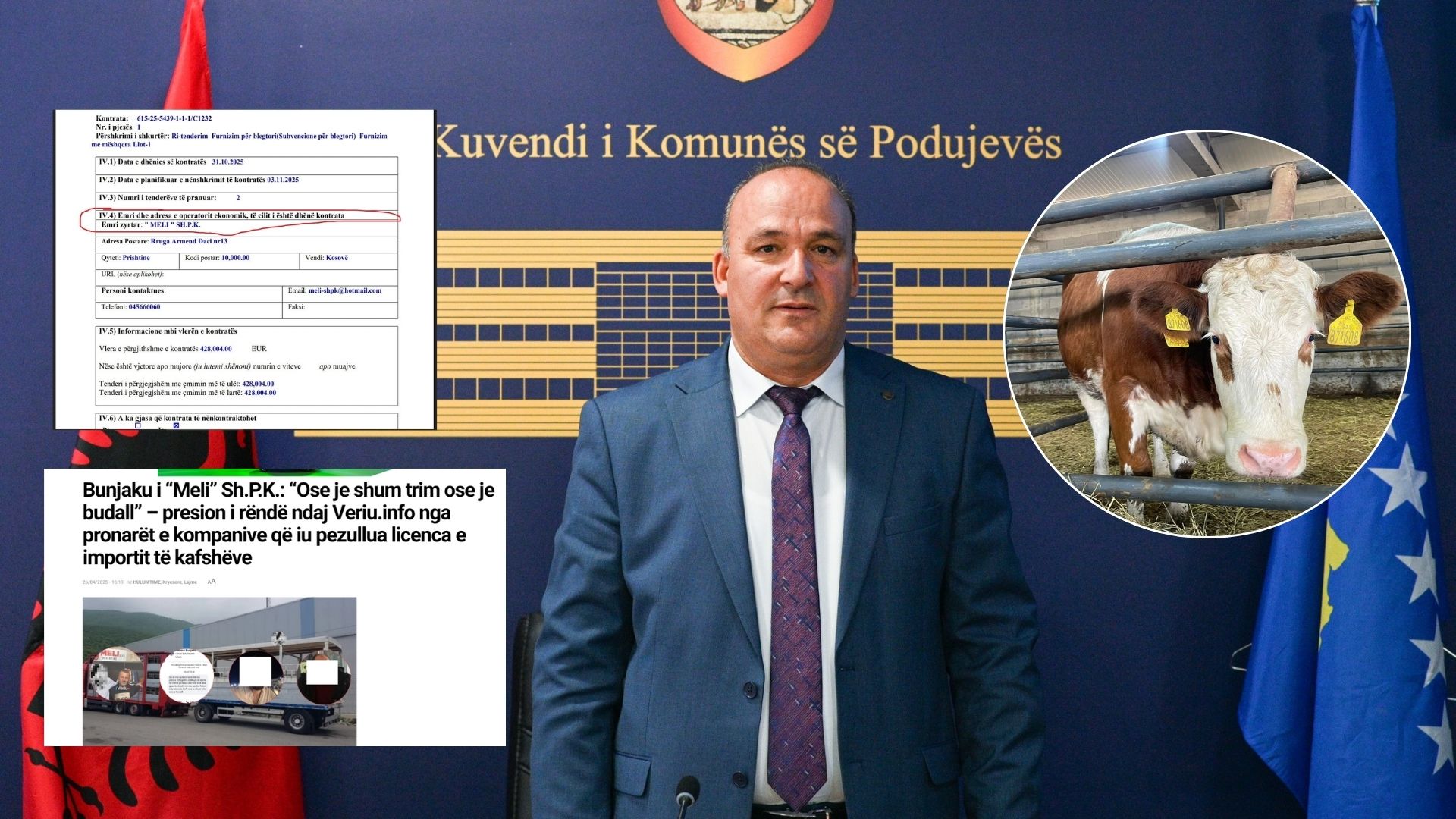 Komuna e Bulliqit i jep tender për mëshqerra të BE-së kompanisë që i ishte pezulluar leja e importit për dallavere me import të kafshëve