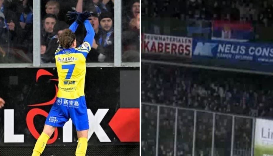 Një flamur serb në tribuna, Arbnor Muja shënon gol dhe feston me shqiponjë