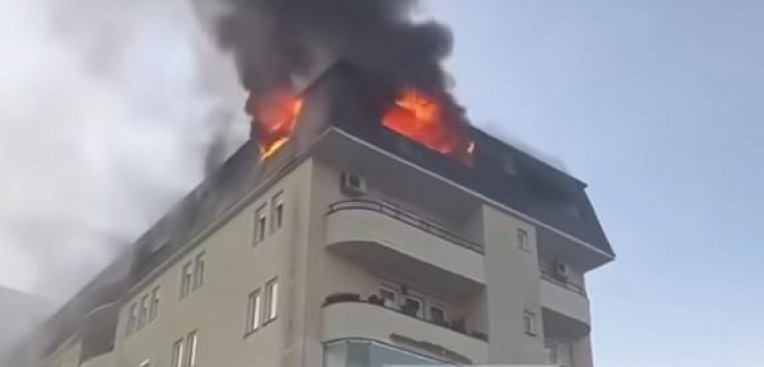 Zjarri përfshin një ndërtesë në Kodrën e Diellit në Prishtinë