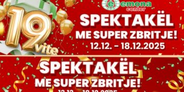 Emona Center 19 vite – Spektakël me super zbritje deri më 18 dhjetor