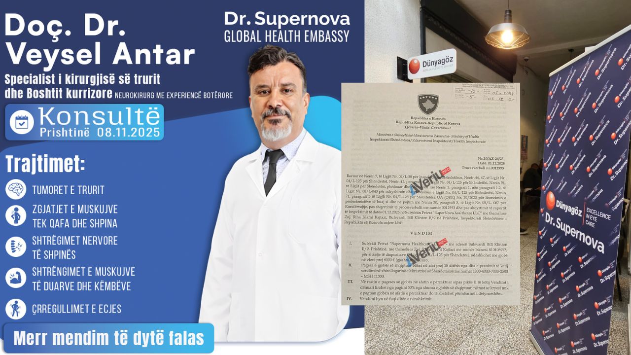 Mbyllet dhe gjobitet “Supernova Healthcare L.L.C.” në Prishtinë – as subjekti privat e as mjeku turk për tumore nuk kishin licencë (Dokument)