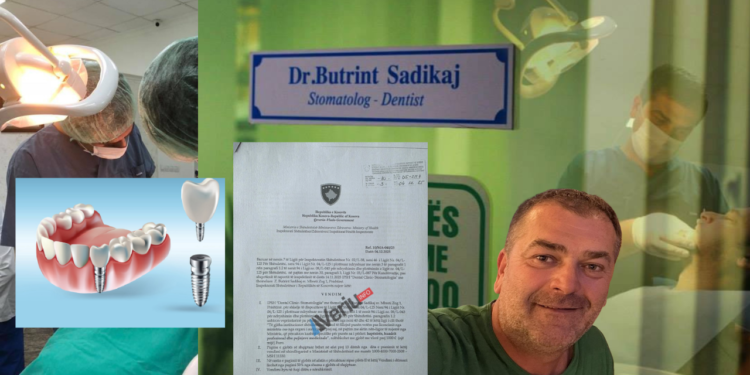 Implante pa leje dhe barna me afat të skaduar – “Dental Clinic – Stomatologjia” e Butrint Sadikajt merr gjobë qesharake nga Inspektorati Shëndetësor (Dokument)