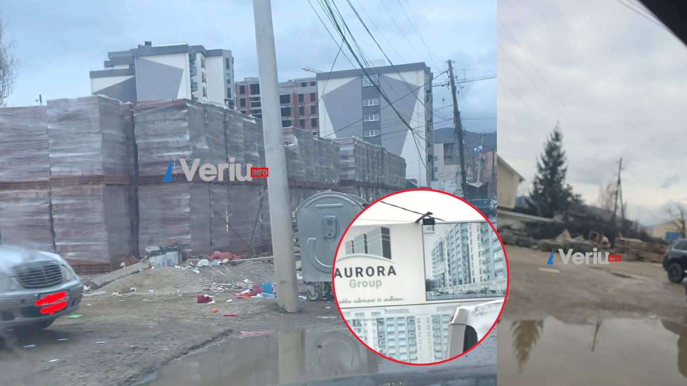“Aurora Group” shfrytëzon pa leje parkingun publik si ‘depo’ të materialit ndërtimor – Pse nuk po e liron Komuna e Mitrovicës?