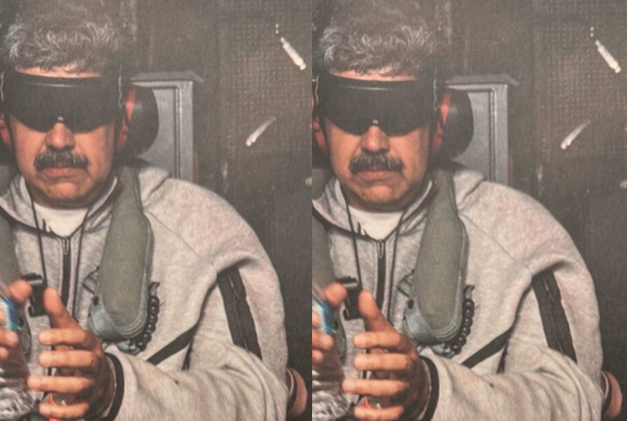 Duart e lidhura dhe sytë e mbyllur, Trump shpërndan fotografinë e parë të Maduros pas arrestimit