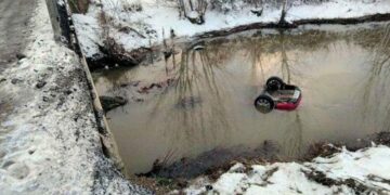 Një veturë bie në përroin e Klosit, dyshohet se shoferi është marrë nga rrjedha e ujit