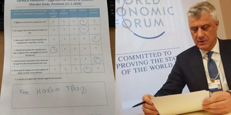 Gjykata Speciale mban ligjërata me nxënësit e shkollave të mesme, njëri ua shkruan “Free Hashim Thaçi”