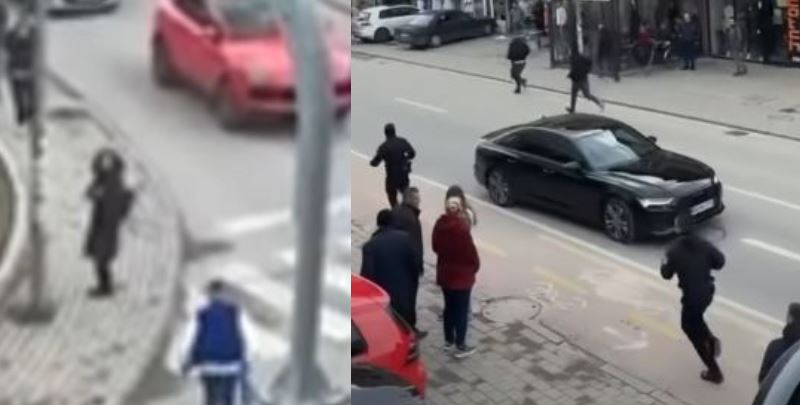 Pamjet kur Policia e ndjek të riun që gjuajti me kallashnikov në Podujevë