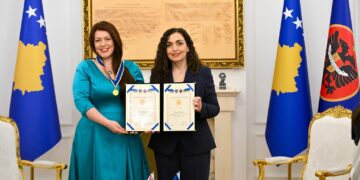 “Mike e madhe e Kosovës”, Osmani i ndan Medaljen Presidenciale të Meritave deputetes britanike, Alicia Kearns