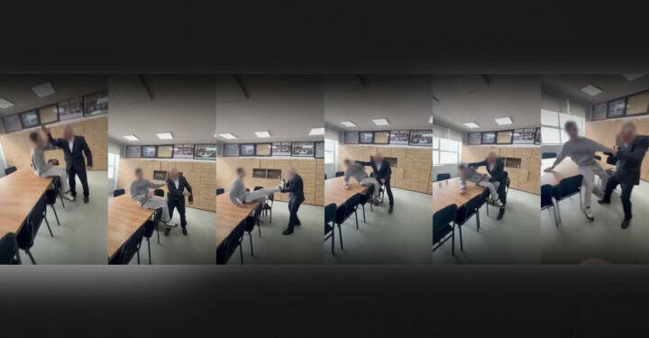 PAMJE/ Mësimdhënësi filmohet derisa e godet një nxënës brenda shkollës ‘Pavarësia’ në Prishtinë