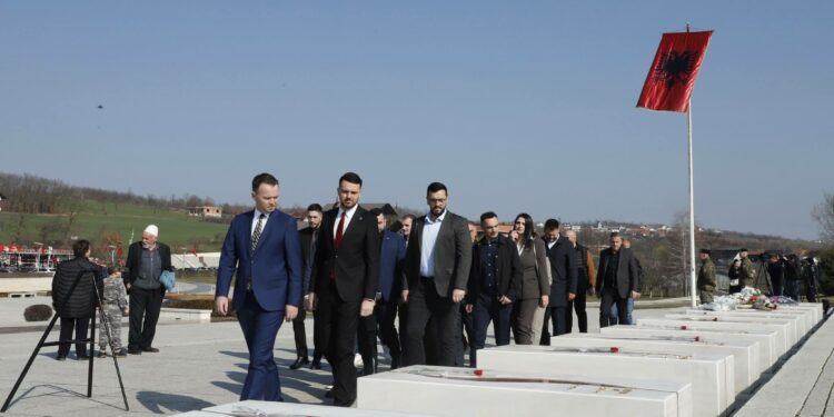 Kryetari Peci bën homazhe në Prekaz dhe në varrezat e dëshmorëve në Shipol, fotot tregojnë distancë me drejtorët e VV-së, afërsi më e madhe me drejtorin e LDK-së