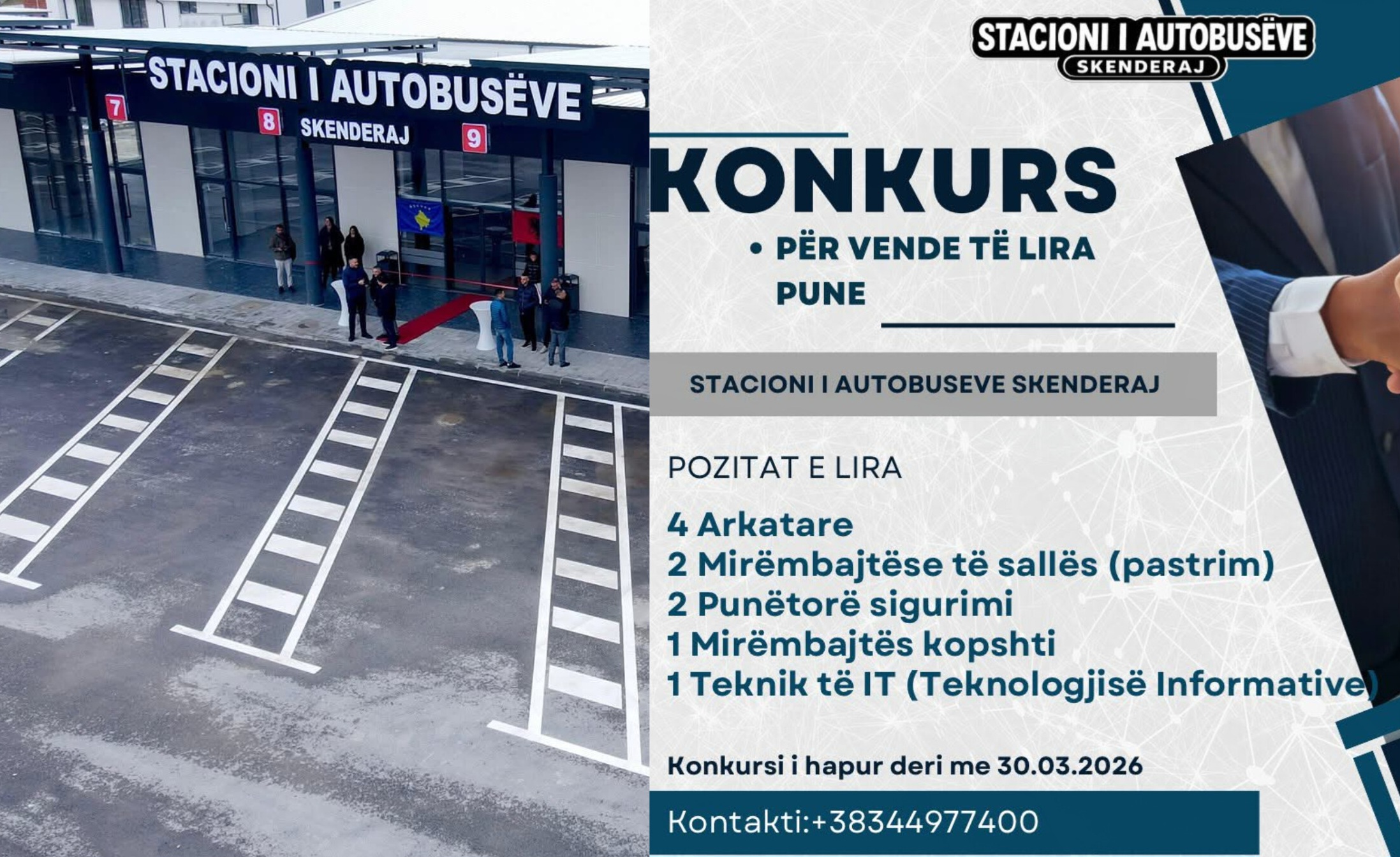 Stacioni i Autobusëve në Skenderaj hap 10 vende të lira pune