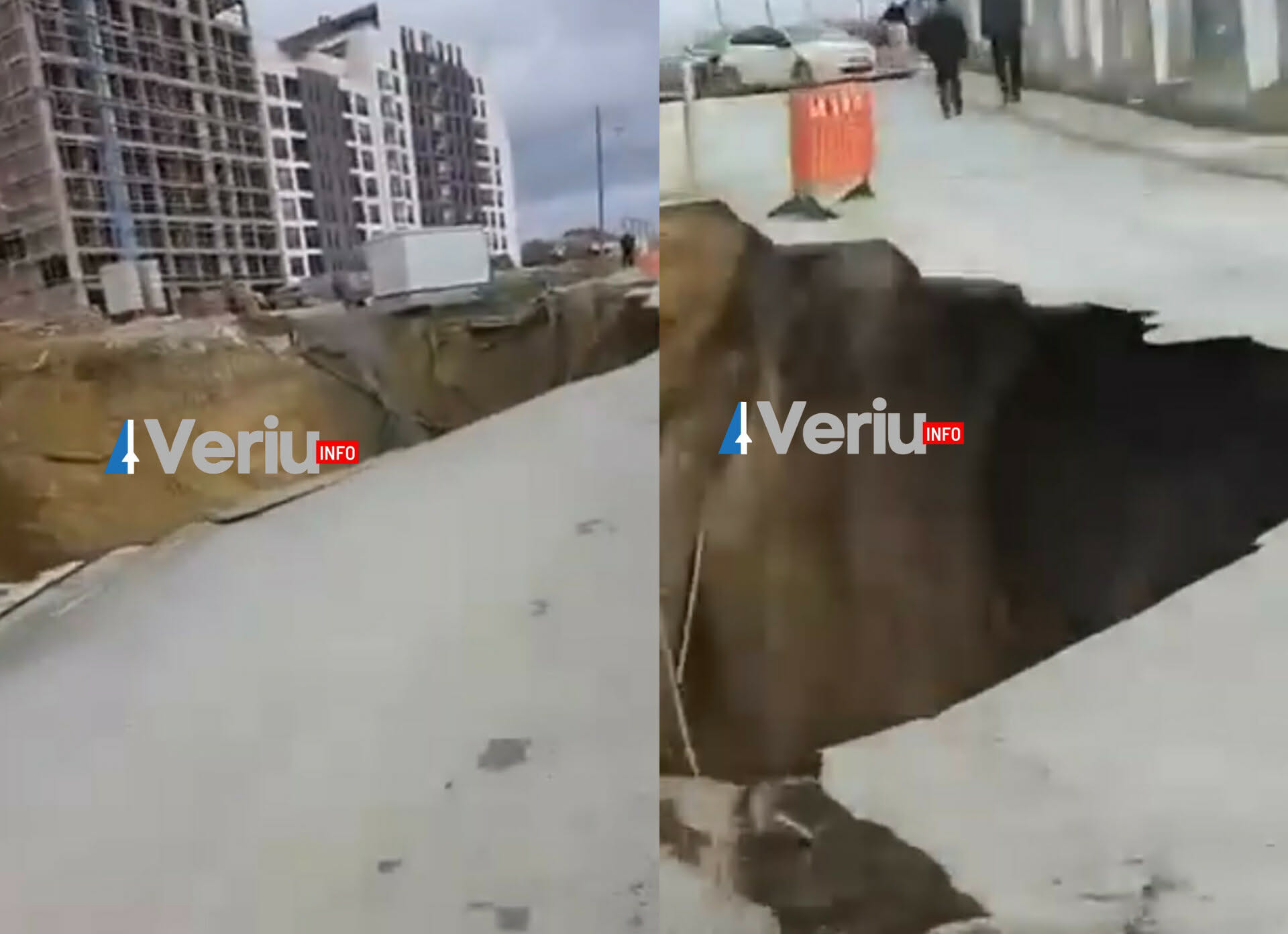 Pamje si nëpër filma: Shembet rruga “Malush Kosova” në Prishtinë