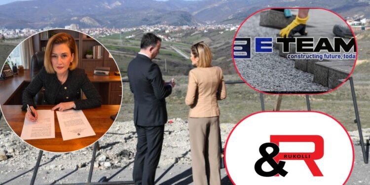 Ministria e Kusari Lila nënshkruan kontratë rreth 1 milion euro për parkun industrial në Mitrovicë me kompanitë R & Rukolli, Eteam dhe Begisholli